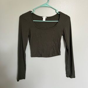 Bozzolo Green Ribbed Long Sleeve
